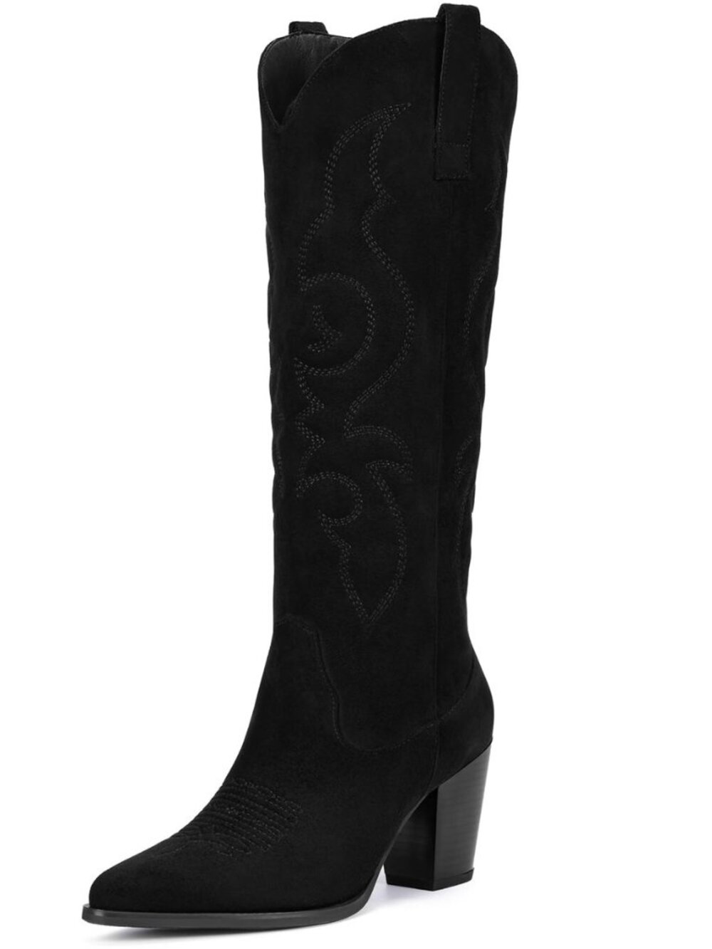 Suede Cowboy Boots for Women - Western Knee High Cowgirl Boots with Side Zipper